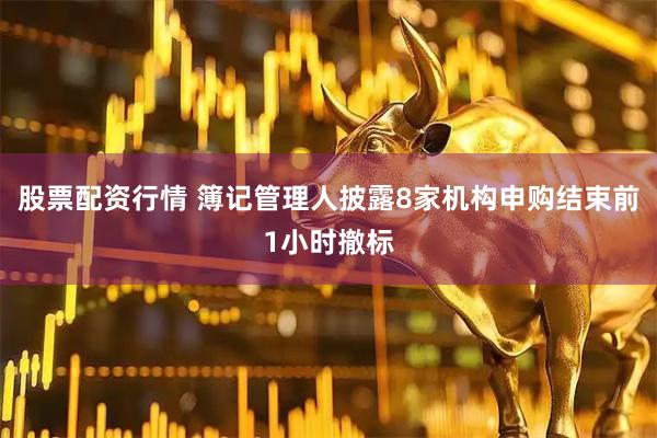 股票配资行情 簿记管理人披露8家机构申购结束前1小时撤标