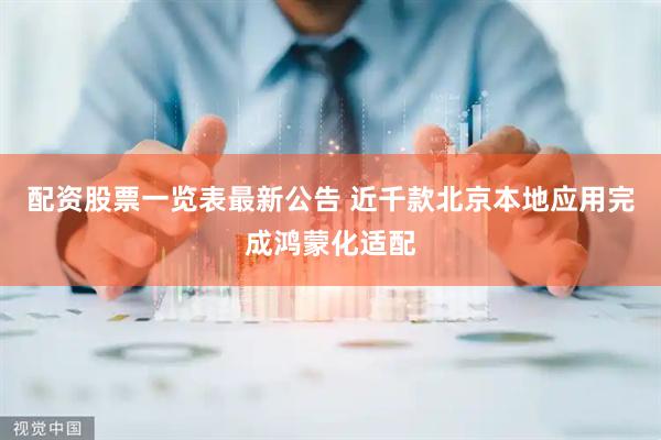 配资股票一览表最新公告 近千款北京本地应用完成鸿蒙化适配